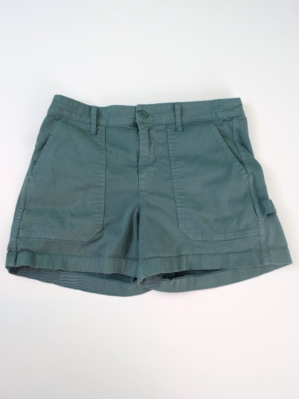 EUC J CREW Foundry Pocket Chino Shorts Dusty Teal sz 4 Cotton